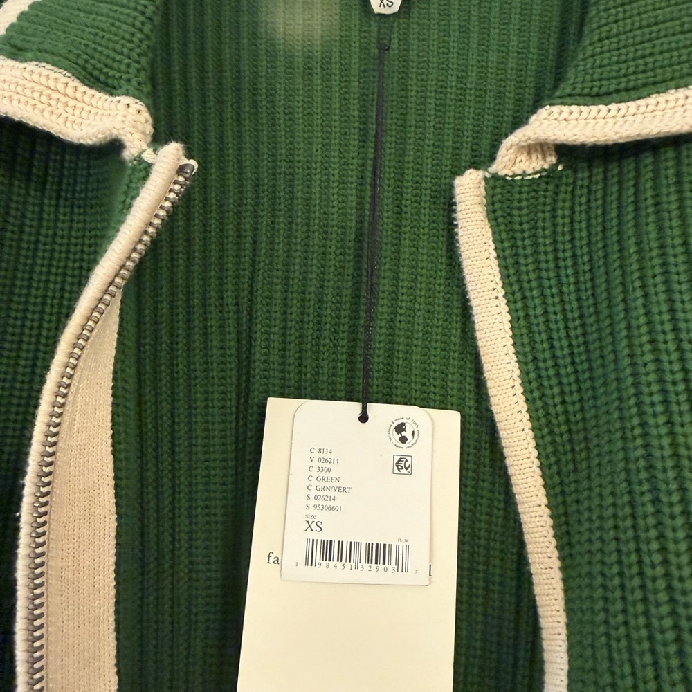 NWT Free People Green and Cream Cardigan by Falling Forward - Picture 3 of 3